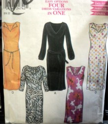 6063 4 New Look  STRETCH KNIT DRESSES SLEEVES OR NOT PATTERN 8-18 UNCUT